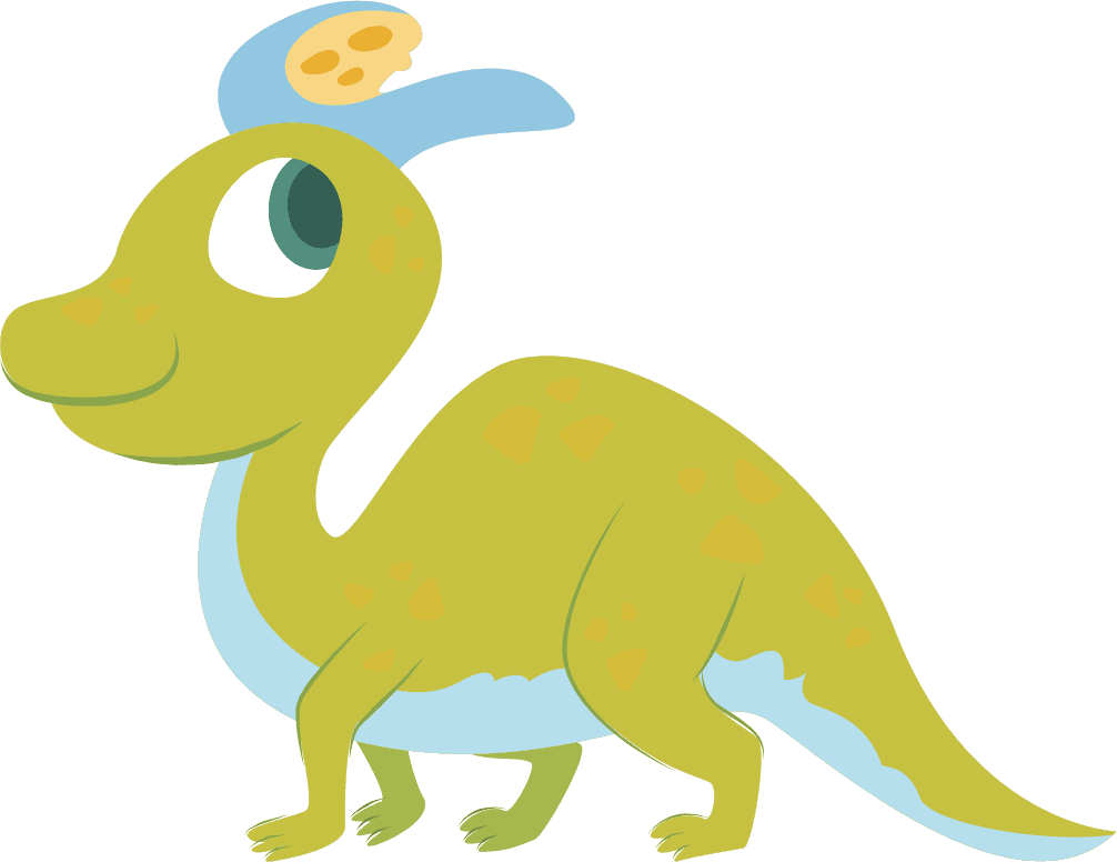 Lee the Lambeosaurus character art